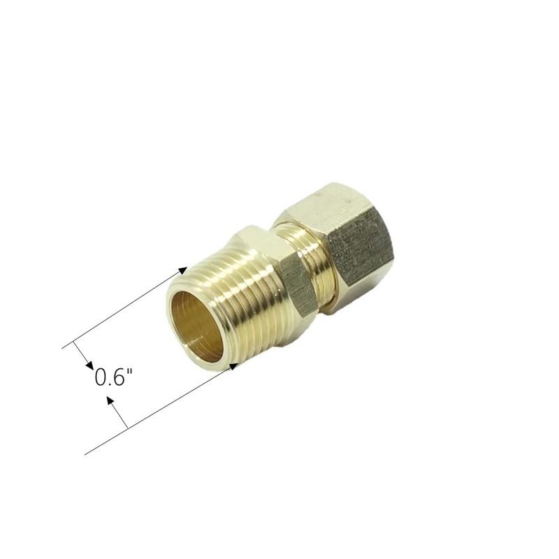 CDQBWKJGFJ 5 Pcs Brass Tube Fitting 3/8" Tube OD Compression