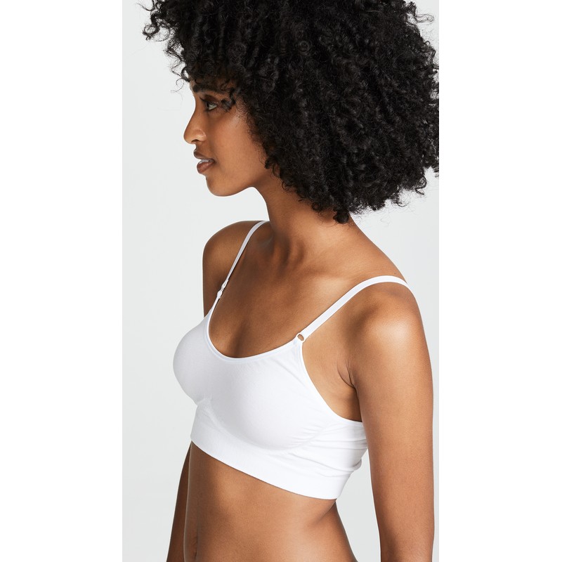 Yummie ummie Women's Convertible Scoop Neck Bralette, White, Small-Medium
