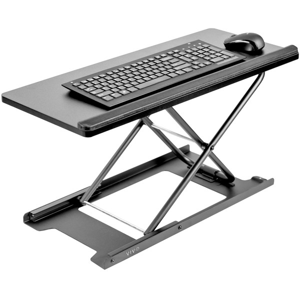 VIVO Black Single Top 27 inch Heavy-Duty Scissors Lift Keyboard and Mouse Riser, Designed for Ergonomic Sit Stand Workstations, DESK-V000P