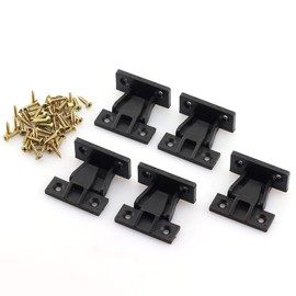 JCBIZ 5pcs Plastic Quick Fitting Furniture Panel Joint Bracket Fast Installation Push-On Clips Corner Buckle for Cabinet Wardrobe Mounting Roman Column Connection Black