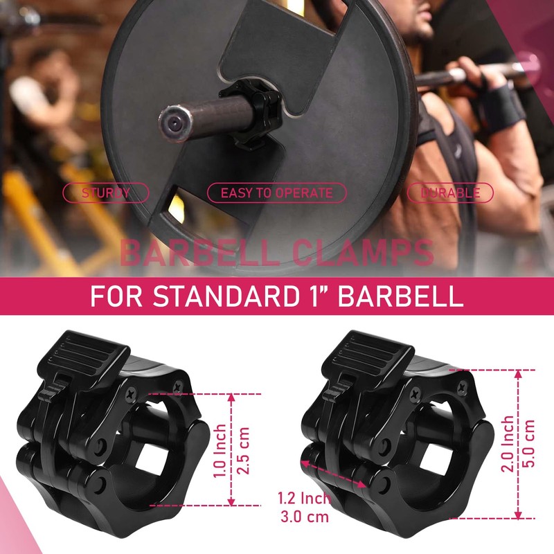 Taeku Barbell Clamps, 1 Pair Quick Release Weight Bar Clips