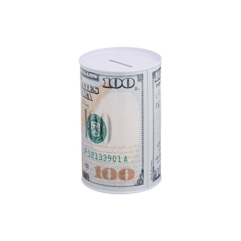 Home Bay Metal Money Piggy Bank with 100 Dollar Bill