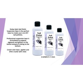 Sheba Nails Nail Polish Mixing Suspension Base - Vegan 10 Free- Make Your Own Nail Polish - Just Add Glitter or Pigment - Suspending Nail Polish Base - DIY Nail Polish - (32OZ)