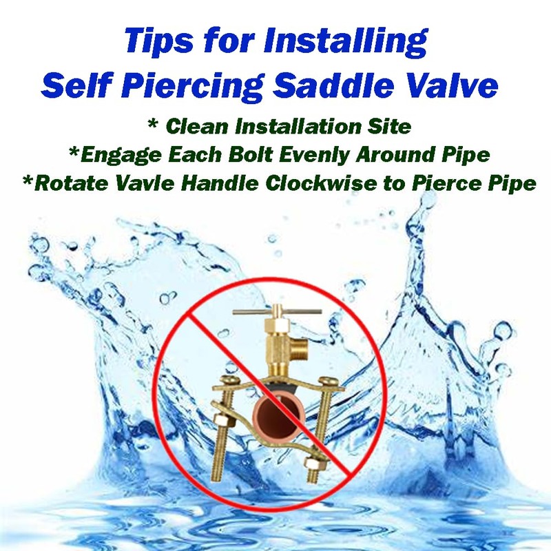 Self Piercing Saddle Valve Kit, 1/4" Brass Compression Needle Valve