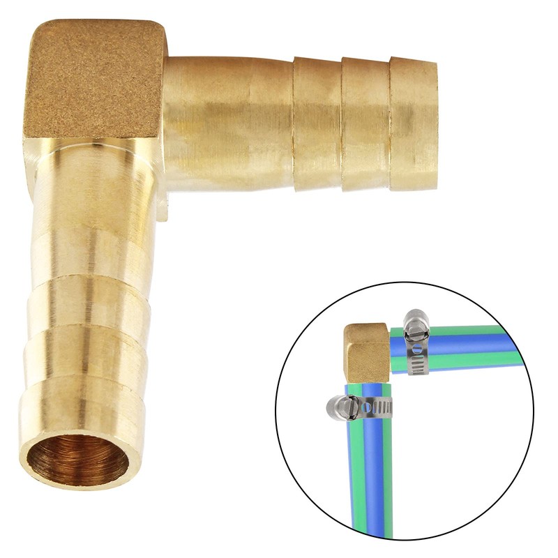 Zorfeter Brass Hose Barb Fitting 5/16" 8mm ID 90 Degree