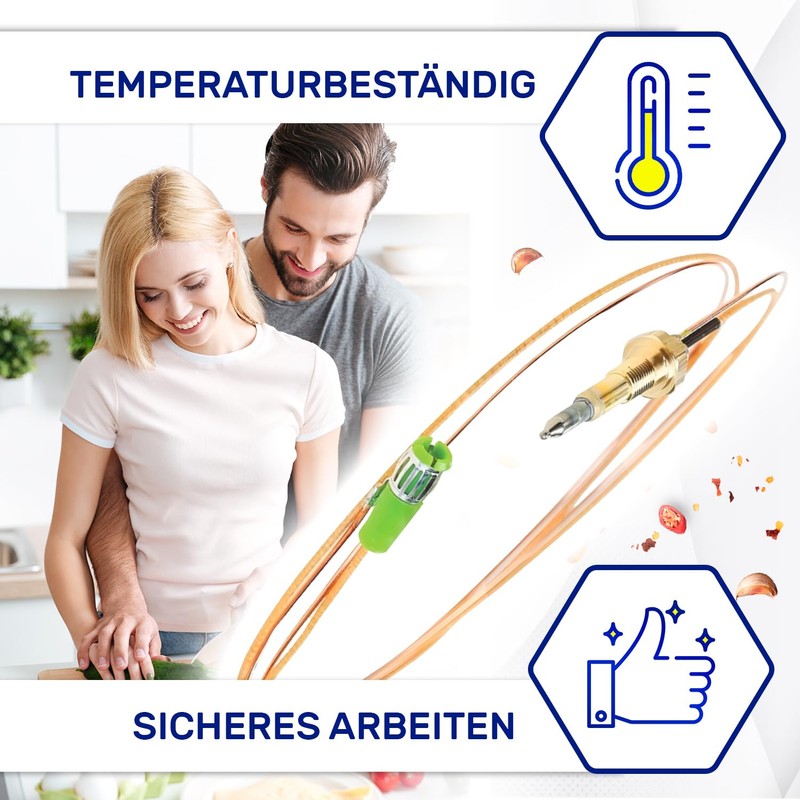 Thermocouple with magnetic connection, length 750 mm, for hobs with