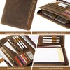 Ringsun Leather Portfolio Organizer with Zipper for Men Women, Leather