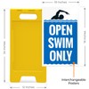 Open Swim Only Folding Floor Sign, 10x16 Inches, with A
