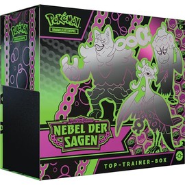 Pokémon-Sammelkartenspiel: Top-Trainer-Box Karmesin & Purpur – Nebel der Sagen (1 Vollbild-Promokarte mit Türkisgrüne-Maske-Ogerpon, 9 Boosterpacks & Premium-Zubehör)