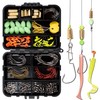 138pcs Fishing Accessories Set with Tackle Box Including Offset Worm