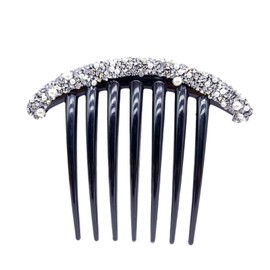 EZ PEACH Rhinestone Hair Comb DE Yaii Wind, Rakuchin, Cantan, Hair Arrangement, Recommended for Beginners, Pearl, Sparkling and Shiny, Barrette, Crystal, Evening Roll Comb (White)