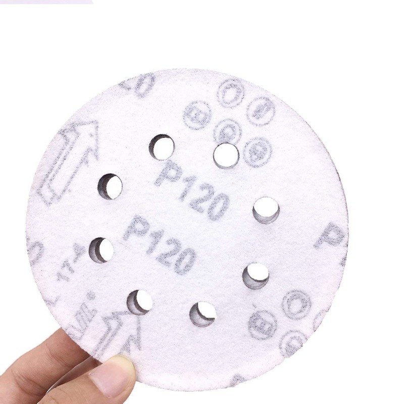 Maveek 50 Pieces 8 Holes Sanding Discs 120 Grit 5