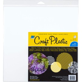 Grafix Craft Plastic Sheets 12"x12" 4/Pkg-Opaque White .010, Multi, 12-x-12-Inch