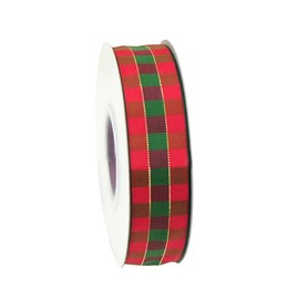 MEISH 20 Yards Tartan Ribbon Christmas Buffalo Plaid Ribbon Gift Wrapping Ribbon for Wreath Craft DIY Christmas Decor, 15mm (color4)
