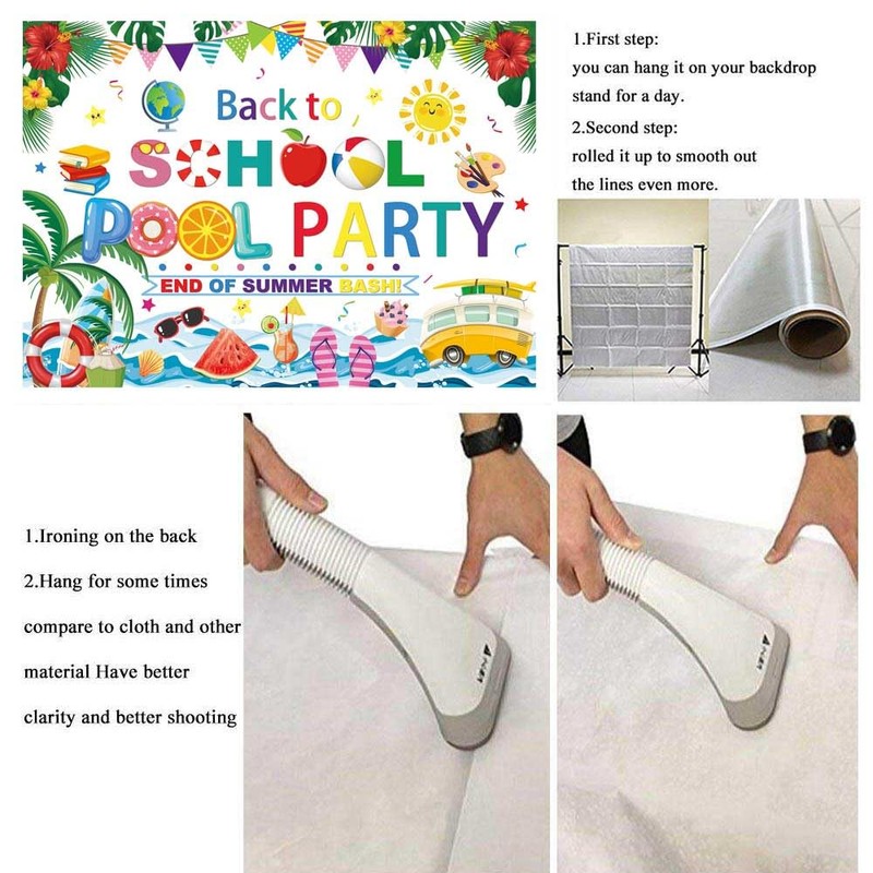 Back to School Pool Party Backdrop 6x4FT End of Summer