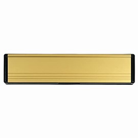 Keypak 12" (30.6cm) Sleeved Letter Box – Anti-Snap Flap & Draught Excluder for 20–40mm uPVC, Composite & Timber Doors (Black/Etched Gold)