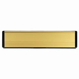 Keypak 12" (30.6cm) Sleeved Letter Box – Anti-Snap Flap & Draught Excluder for 20–40mm uPVC, Composite & Timber Doors (Black/Etched Gold)