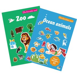 2 Stück Wiederverwendbare Stickerbücher, für Kinder 2-4 Jährige, Tiere und Ozean, Sticker Book mit Spiel Szene und Kinder Illustrationen Aufkleber, Kindergeburtstag Party Zubehör