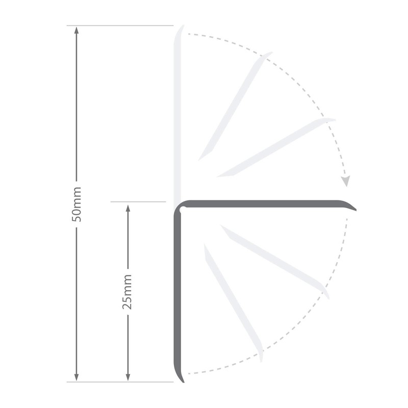 White, 50mm x 5m UPVC Flexi Angle Trim Plastic Architrave