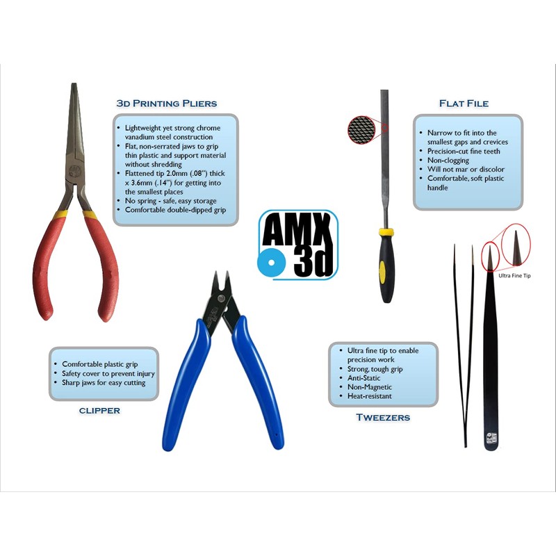 AMX3d Economy 3D Printer Tool Kit - All The 3D