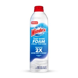Windex Fast Shine Foam Glass Cleaner, No-Drip Aerosol Cleaning Spray, 19 oz.