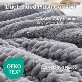 Sherpa Fleece Weighted Blanket for Adults, Queen 60"x80" 15lbs