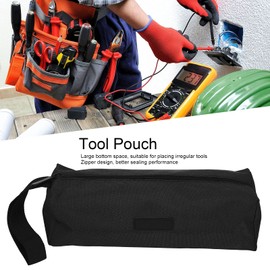 Bolsa de herramientas pequeña, Bolsa de Herramientas Pequeña con Cremallera, Kit de Herramientas Portátil para Electricista de 250 x 70 x 85mm, Bolsa de Herramientas Impermeable Gruesa (negro)