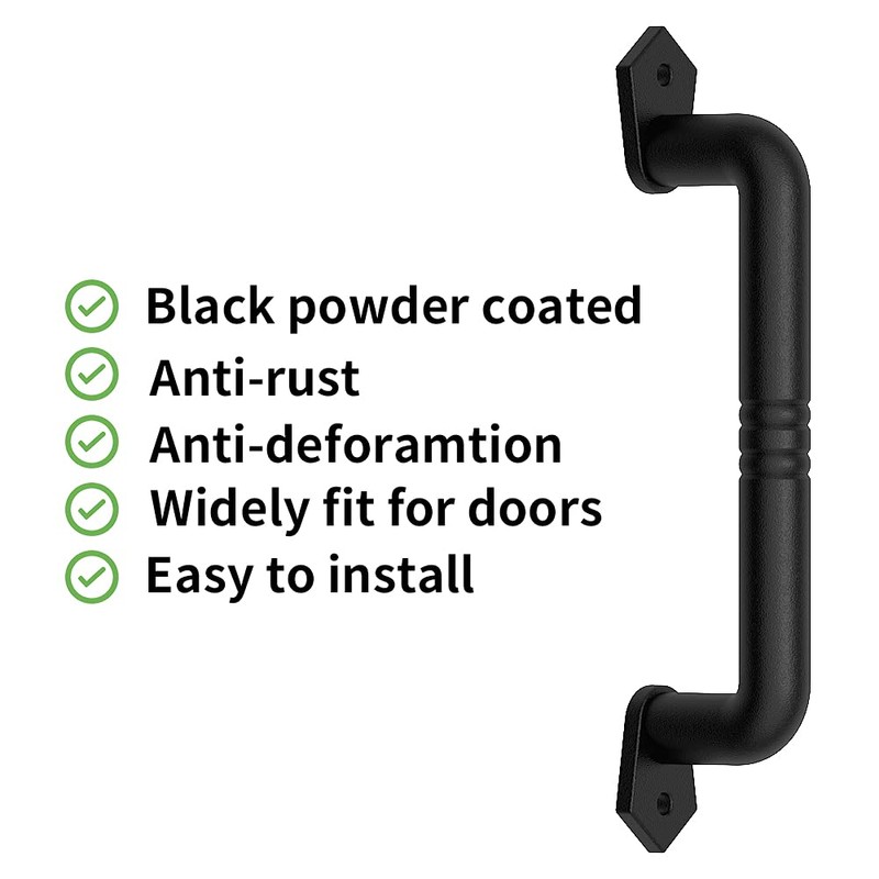 skysen Sliding Barn Door Handle Pull Black for Sliding Barn