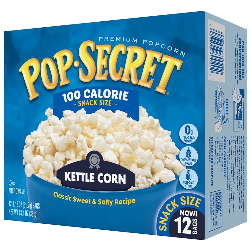 Pop Secret Popcorn, Kettle Corn, 3 Ounce Microwave Bags, 12
