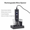 Electric Opener Set With Base, Accessories Including Rechargeable Corkscrew, Aerator,