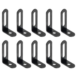 sourcing map 10Pcs L-Shaped Brackets Corner Brace, 1.5"x0.94"x0.47" Corner Bracket Shelf Bracket Right Angle Brackets for Wood Shelves Furniture (38x24x12mm, Black)