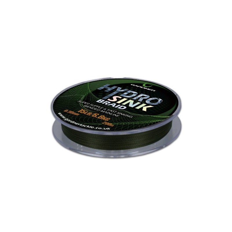 Gardner Tackle Hydro-Sink Braided Mainline 15Lb (6.8Kg) 200M