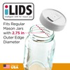 iLIDS Tapa para frascos de bebidas tipo Mason, Blanco, Paquete