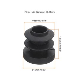 sourcing map 36 Pcs Round Plastic Plug, Black Tubing End Cap Plugs, 16mm(0.63 Inch) Furniture Leg Pipe Insert, Glide Protection for Chair, Sofa, Table, Shelf
