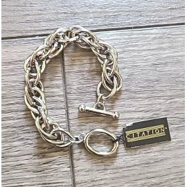 Citation Nice Vintage Silver Tone Heavy Chain Bracelet by Citation NWT