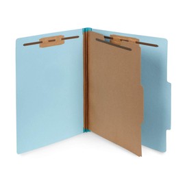 10 Blue Classification Folders - 1 Divider - 2 Inch Tyvek Expansions - Durable 2 Prongs, for Medical Files, Law Client Files, Pressboard Classification Folders 1 Dividers Letter Size, Blue, 10 Pack