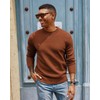 Men's Pullover Sweater Heavy Waffle Knit Textured Sweater Long Sleeve