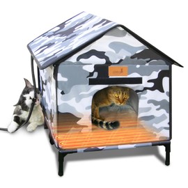 Lofkd Heated Cat House for Outdoor Use Weatherproof, Sturdy，Insulated, Easy Setup, Winter
