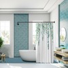 L-Shaped Corner Shower Curtain Rod, 「Black 24"-53" x 24"-53"」 Adjustable,