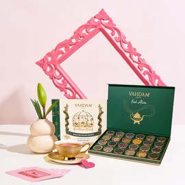VAHDAM, Luxury Valentines Day Tea Gift Set | 24 Unique Loose Leaf Teas in Tin Caddies - Premium Tea Gift Box | Tea Gift Set | Valentines Day Gifts for Him & Her