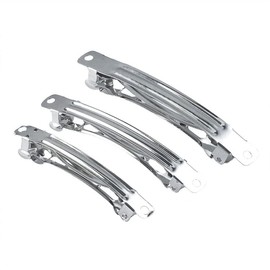 MAHAVIMOKSA 50pcs 50mm/2" Silver Tone Metal French Style Barrette Hair Clip for DIY Craft