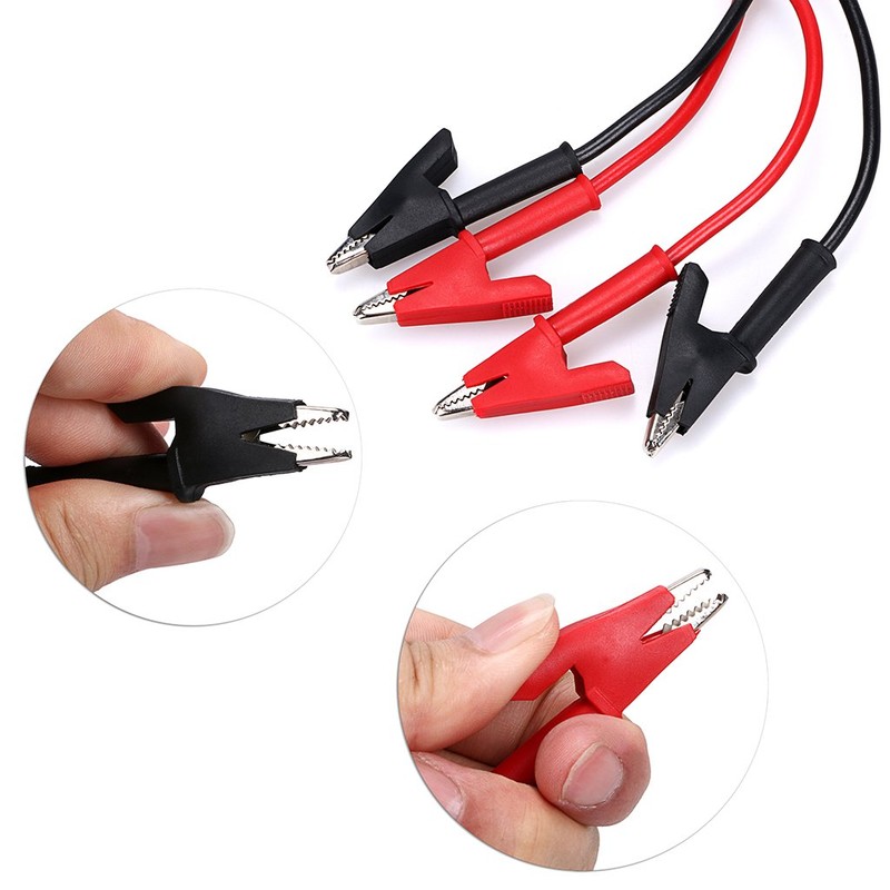 JuxYes 2pcs Dual Ended Crocodile Alligator Clips Test Leads Kit,