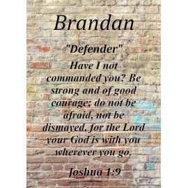 Brandan "Defender" Keepsake Name Meaning Card with Bible Verse