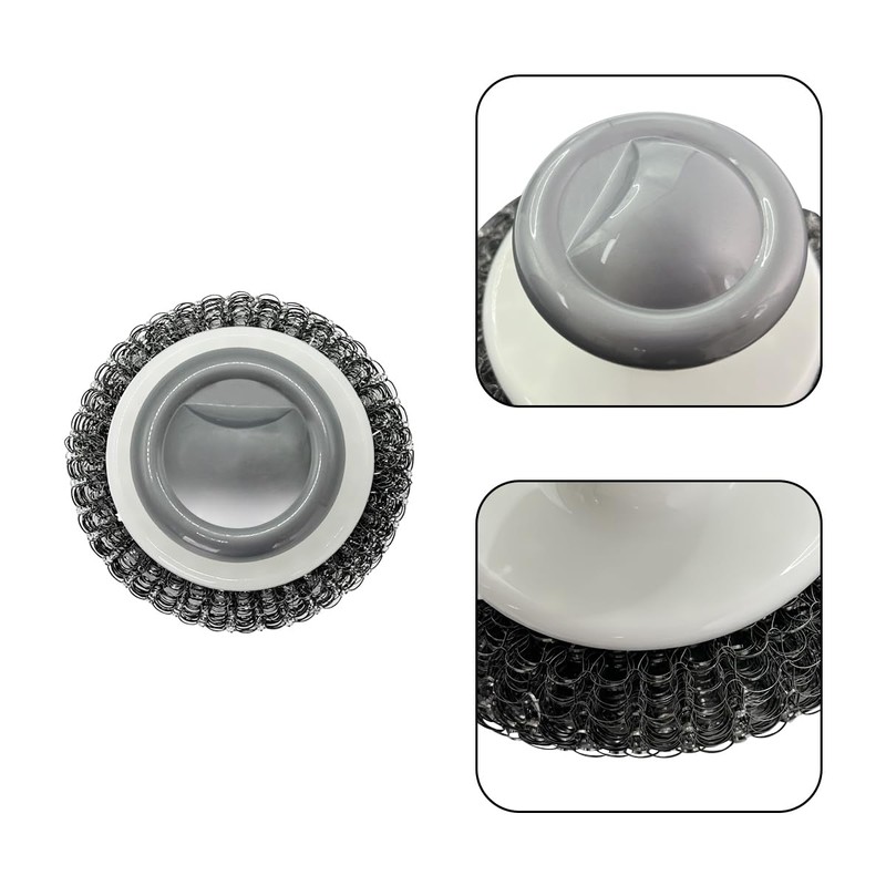 2 cepillos de acero inoxidable con asa, multiusos de hierro