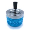 Butt Bat Round Push Down Glass Ashtray with Spinning Tray