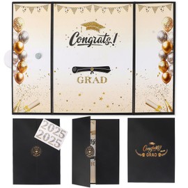 Black Gold Class of 2025 Graduation Signature Book – Creative Guest Book Alternative for High School & College Graduates, 2025 Graduation Party Decorations Keepsake Gifts