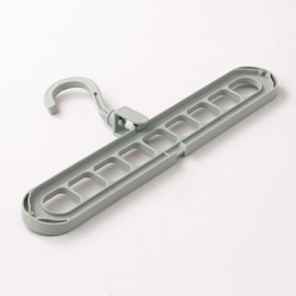 Set of 4 Space Saving Clothes Hangers - Grey Durable Plastic Horizontal or Vertical Magic Wardrobe Hanging Hooks for Clothing, Shirts, Jackets, Dresses – Each Have 9 Hooks & Hold Max 5kg