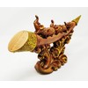 JRose Collections Feng Shui Elephant Tusk Ornament with 5 Trunk-Up