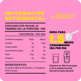 Suplemento Monohidratada Creatina  Colágeno Mr. Yellow 500g                                                                                           