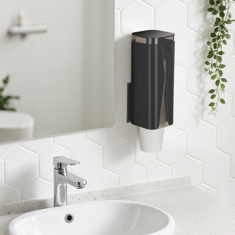 Cup Dispenser, Wall Mounted Mouthwash Cup Dispenser Fit 4oz-7oz Disposable